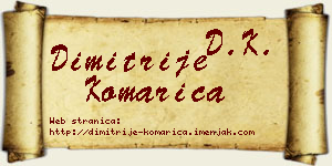 Dimitrije Komarica vizit kartica